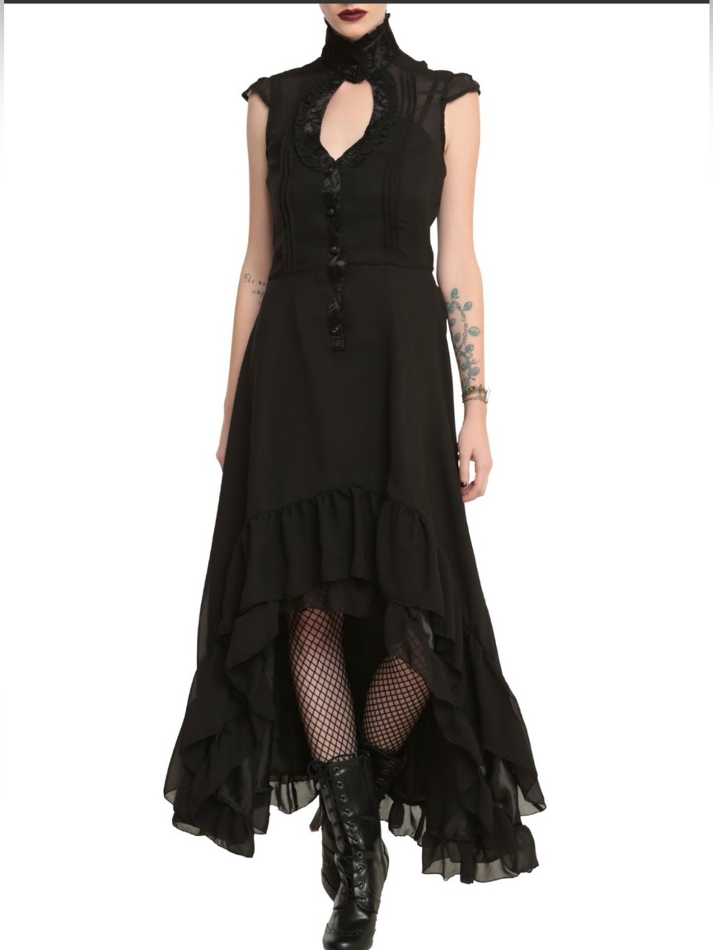 NWT Jawbreaker Whimsical Vintage Black Victorian High-Low Gothic Dress 2XL